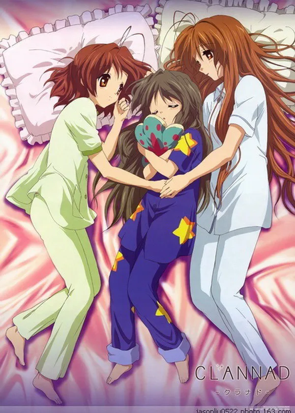 Односторонний пододеяльник Clannad с аниме персонажами 150*210 см #37551 | Дом и сад