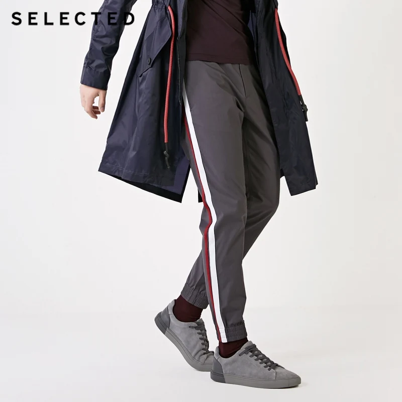 Избранные Новые мужские модные полосатые строчки Брюки прямые зауженные повседневные брюки S | 419114514 - Цвет: DARK GREY