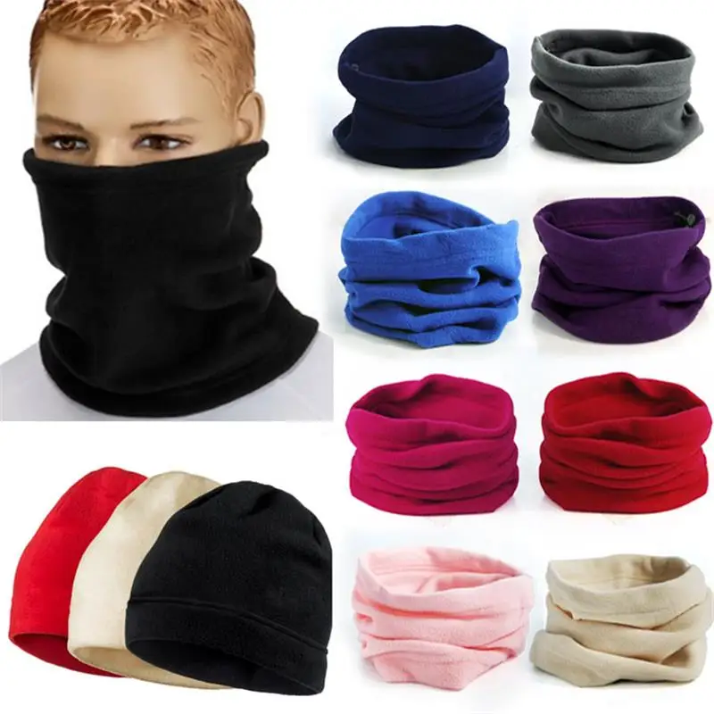 Для женщин 3 в 1 Для мужчин мужской флис Snood шлема шею маска теплая зима Кепки капот шарф шапочки новый Балаклава 2018