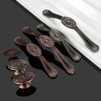 1Pc Vintage Furniture Knobs Cabinet Knobs and Handles Alloy Cupboard Drawer Wardrobe Pull Handle Furniture Fittings for Kitchen