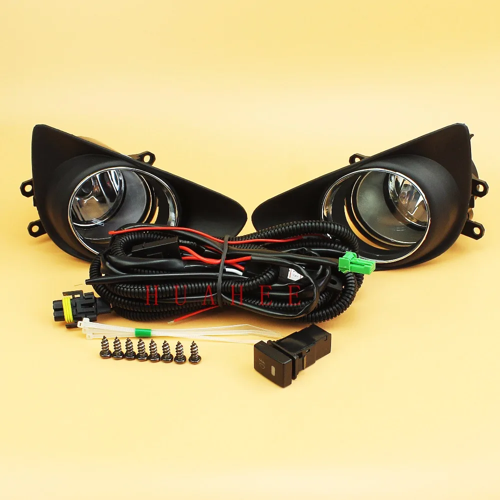 

For Toyota Yaris L/LE Hatchback 2012 /Vitz 2013 Bumper Fog Lights Complete Aftermarket Fog Lamp Kit w/Bulb H11 Switch Wire Bezel