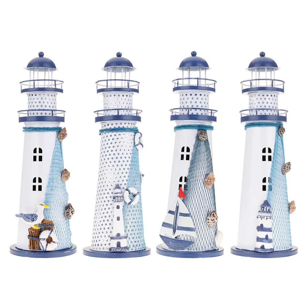 New Handmade Mediterranean Nautical Color Changing LED Lighthouse Lantern Light Giftin Party