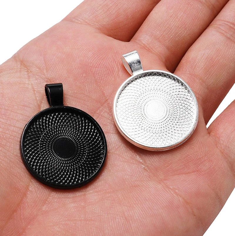 

20pcs/lot 25mm Inner Size Plated Classic Pattern Fit 25mm Glass Cabochon Base Setting DIY Jewelry Making Findings
