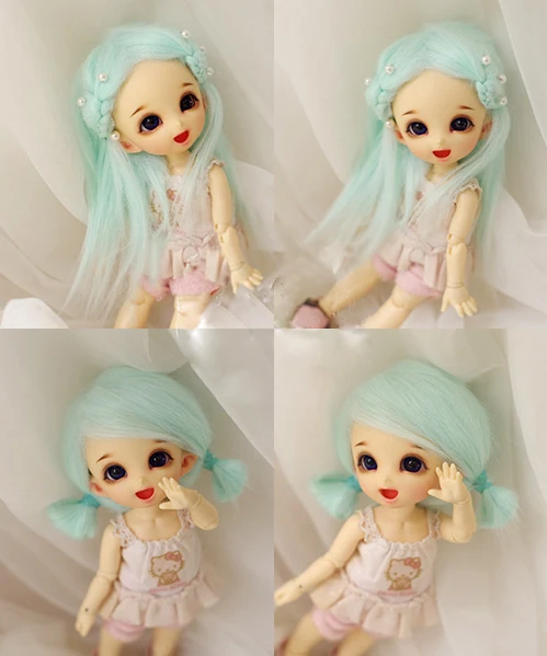 5/"-6/" 14cm BJD fabric fur wig Milk Coffee for AE PukiFee lati 1//8 Doll Antiskid