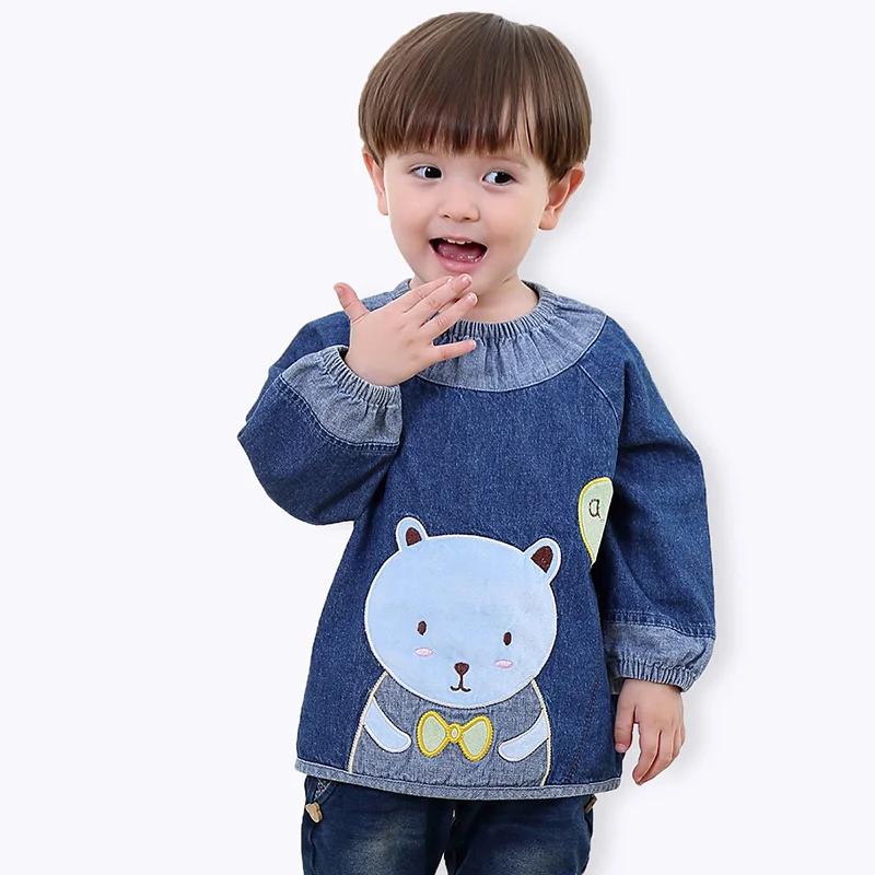 

Baby gowns waterproof dinner clothes boys and girls long-sleeved bibs infants cowboys anti-wear