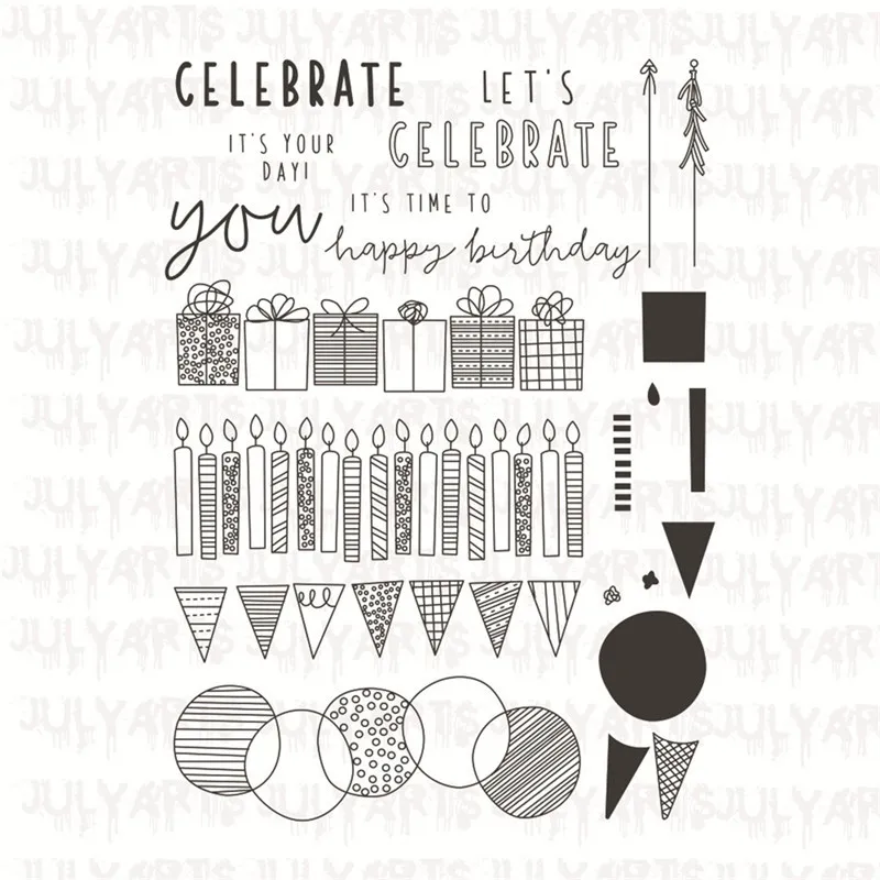 

Julyarts 20Pcs/Lot New Clear Stamps And Dies Card Scrapbooking Candle Gift Alphabet Embossing Craft Silicone Transparent 11*16cm