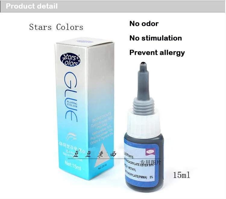 Cola para Cílios sem Odor sem Estimulação com Duração Coréia Enxertia Pestana Extensão Cola 10 Pcs 15 ml 10 Cola para cílios