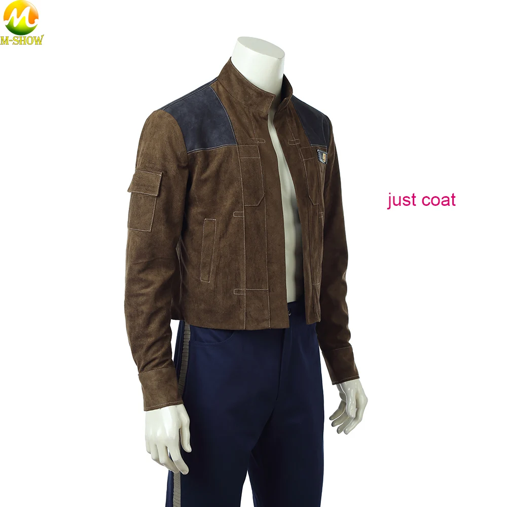  Star Wars Solo Cosplay Coat Han Solo Cosplay Brown suede Coat Handsome Coat pants For Halloween Custom Made
