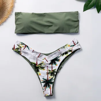 

Women's Swimming Suit Sexy Bikini Swimsuit Sexy Women Bikini Set Coconut Print Padded Swimwear Bathing Swimsuit Beachwear