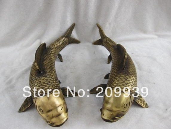 

Fast ship Hd0696 Lucky Chinese Buddhism bronze carp Fish Figures Statues (A0314)