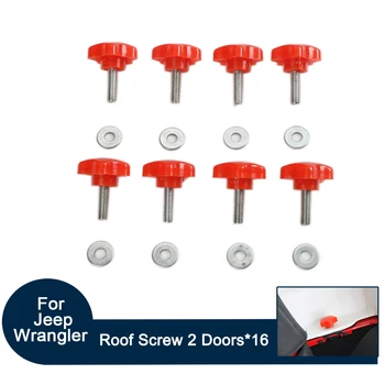 

2/4Doors Durable Roof Screw Fit For Jeep Wrangler JL 2007+ Black/Red Metal+ABS Auto Interior Accessories