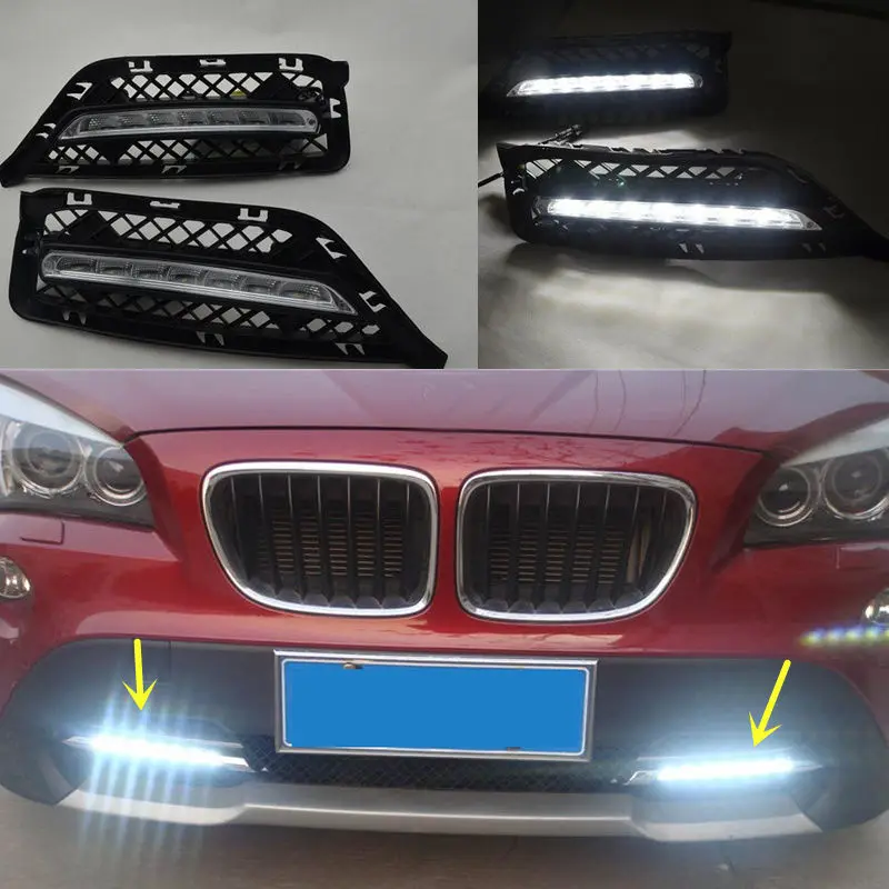 

2pcs White LED Daytime Running Light For BMW X1 2011 2013 DRL Fog Lamp Cover AB