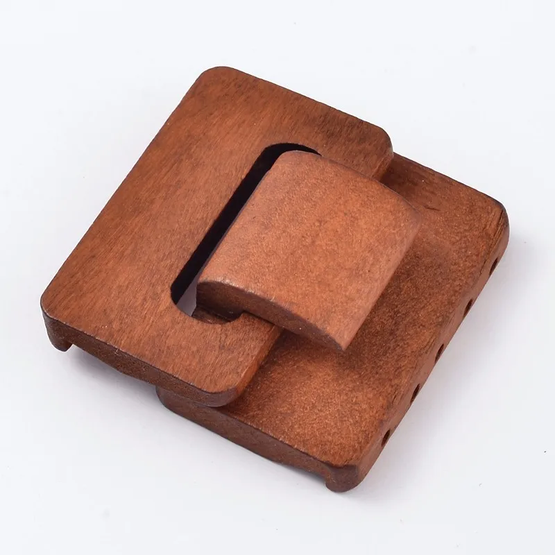 

Wood Clasps Bracelet Clasps for DIY Orginal Wood Color, Size: about 46x48x18mm 30 sets