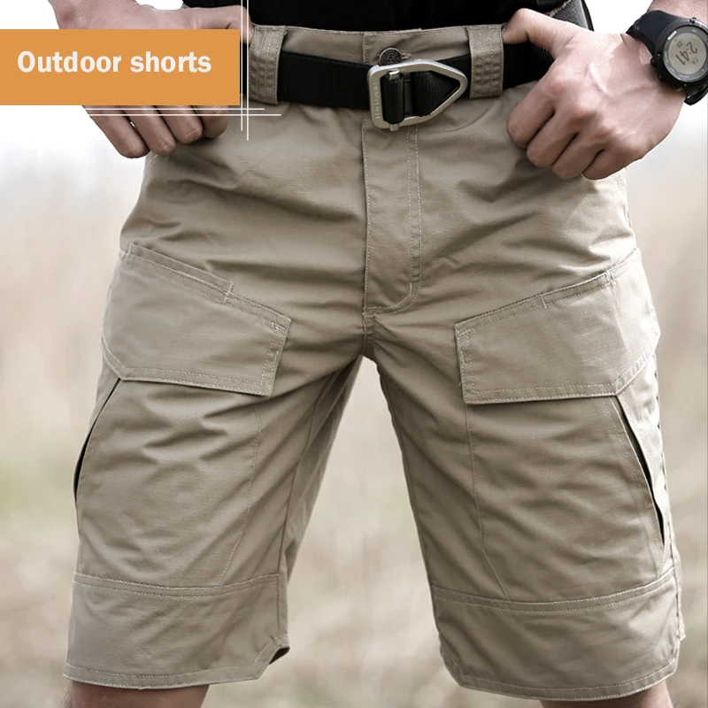 Summer Military Waterproof Shorts Tactical Cargo Men Teflon Camouflage