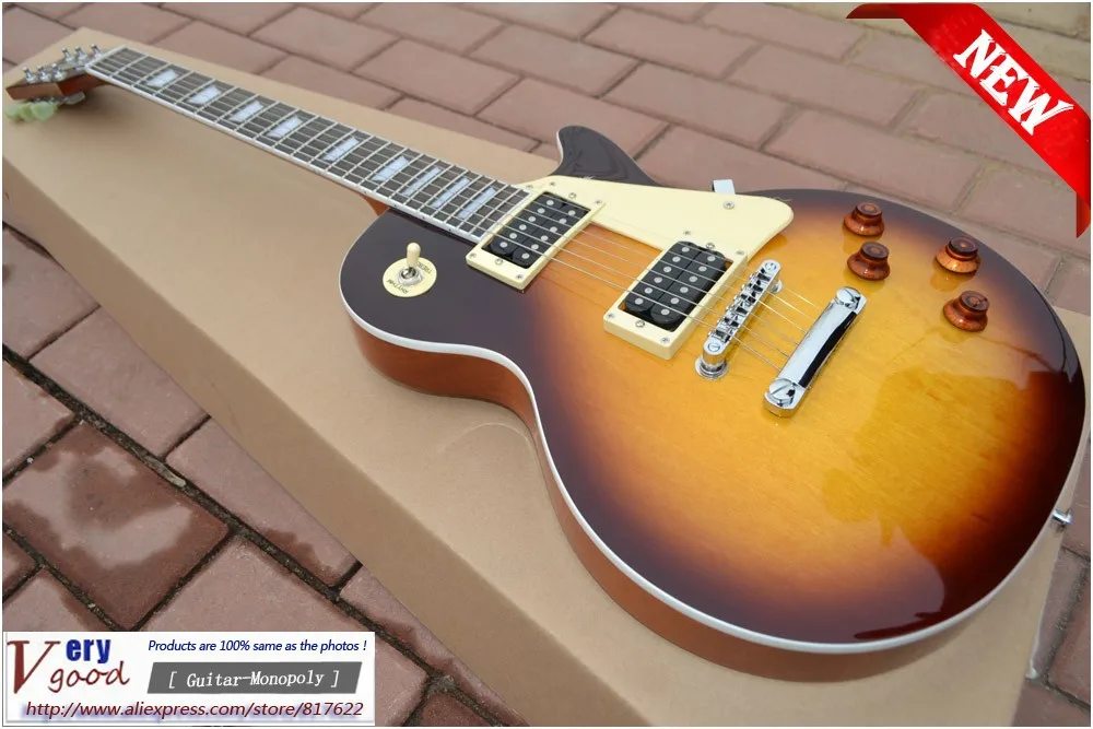 

New! 1960 LP Guitar Sunset color maple flat top, electric guitar free shipping