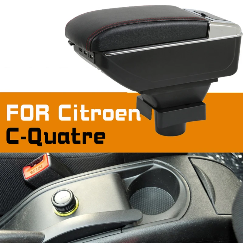 

Leather Car Armrest For Citroen C-quatre Arm Rest Rotatable saga