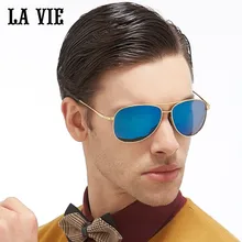 LA VIE Diseño Clásico Aviator Moda Hombre Gafas de Sol Polarizadas Lente de la Capa Masculina Gafas De Sol Gafas de Sol De regalo LVA301-1