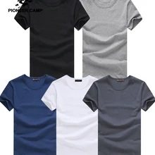 Пионерский лагерь, 5 шт., простая футболка, креативный дизайн, одноцветная, хлопок, футболки для мужчин, Новое поступление, короткий рукав, Мужская футболка