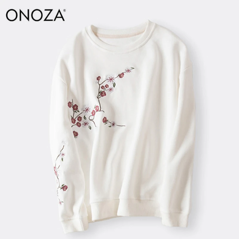 ONOZA толстовки для девочек Женские кофты Белый с длинным рукавом женский