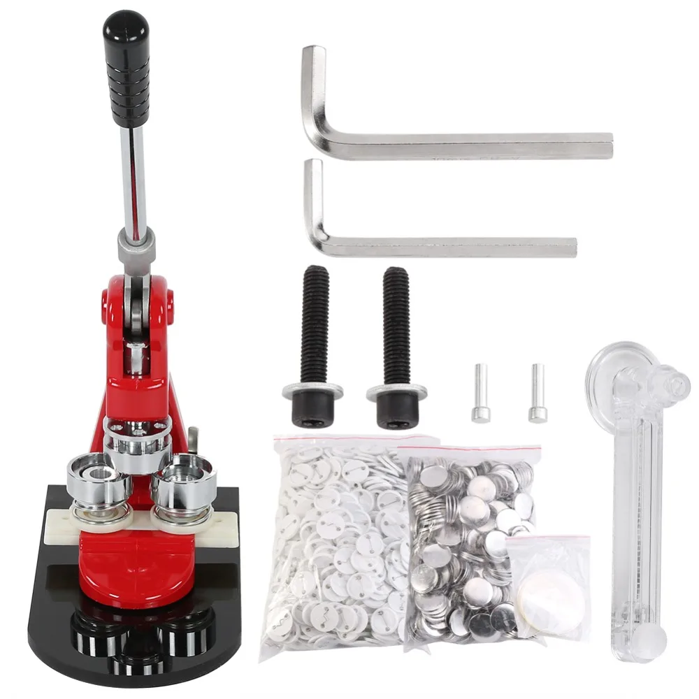 

Button Pin Maker Machine Badge Making Kit Punch Press Button Maker Hand Tools Set with 1000 Circle Button Circle Cutter 25mm
