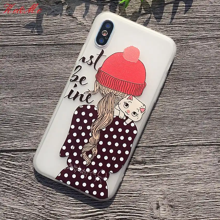Красочные милые девушки узор чехол для iphone X 10 чехол матовый Мягкий силиконовый чехол для
