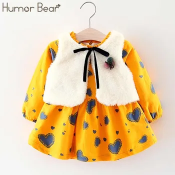 

Humor Bear Baby Girl Clothes 2018 Winter Baby Girls Princess Dress Long-sleeve dress Party Dresses Baby Clothes Baby Clothing