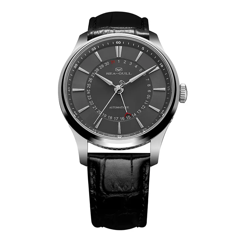 

Seagull Pointer Date Sapphire Crystal Case Back ST21 Movement Automatic Dress Watch Black/White Dial 1001 Series