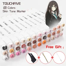 TOUCHNEW 36 цветов тонов кожи эскизные маркеры Двуглавые маркеры на спиртовой основе товары для рукоделия для манги портретного рисования 3 Подарки