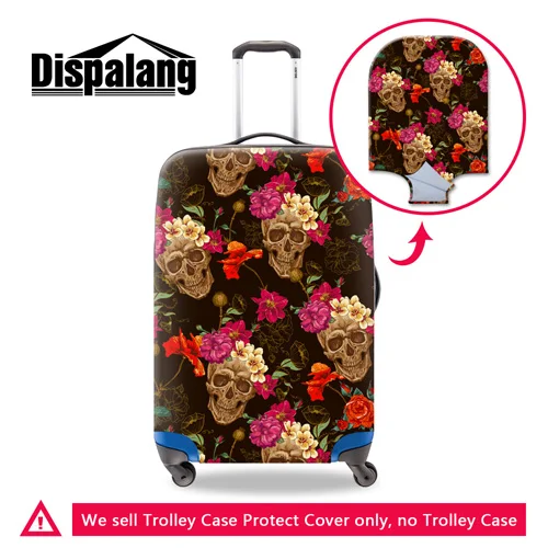 Dispalang череп черный багажный Чехол прохладный водостойкий эластичный чемодан защитный модный багажный чехол для Duffle 18-30 дюймов - Цвет: L
