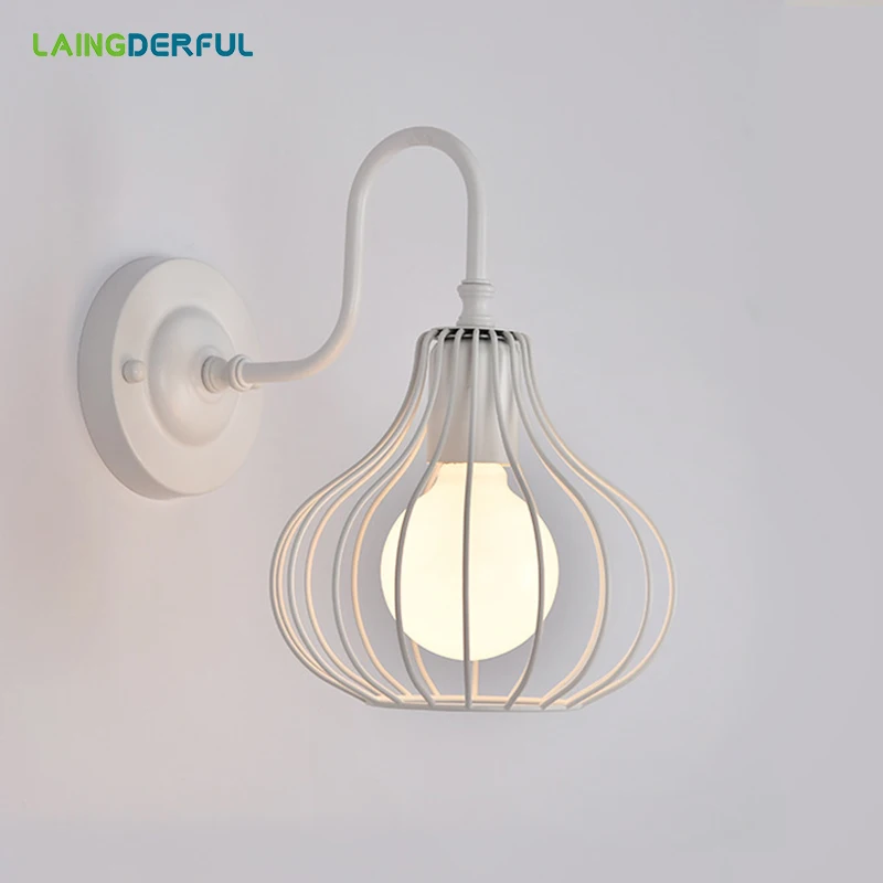 LAINGDERFU железная винтажная проволока настенный светильник DIY промышленный абажур