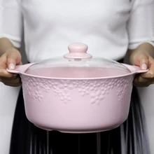 Японская глина, креативная Цветная Керамическая кастрюля, жаростойкое суповое тушеное жаростойкое домашнее жаростойкое газовое судно с крышкой