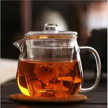 Термостойкое прозрачное стекло с крышкой фильтр маленький цветочный чайник бытовой чайный набор