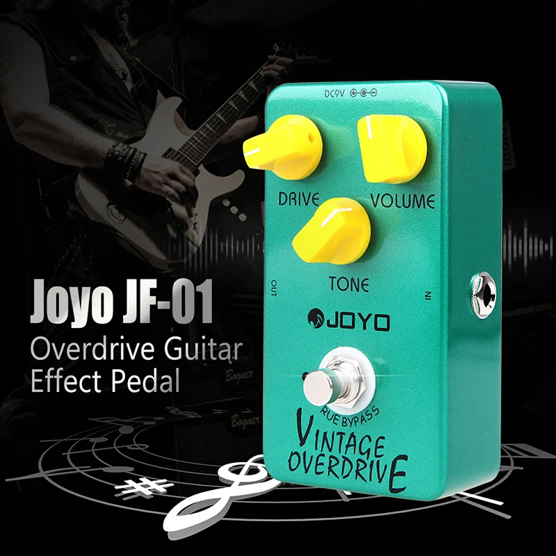 JOYO JF- 01 Electric Guitar Effect Pedal True Bypass Design Vintage Overdrive Aluminum Alloy Guitar Pedal Guitar Accessories