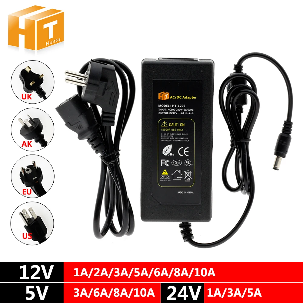 

DC 5V 12V 24V Lighting Transformers 1A / 2A / 3A / 5A / 6A / 8A / 10A Power Supply Adapter for LED Strip