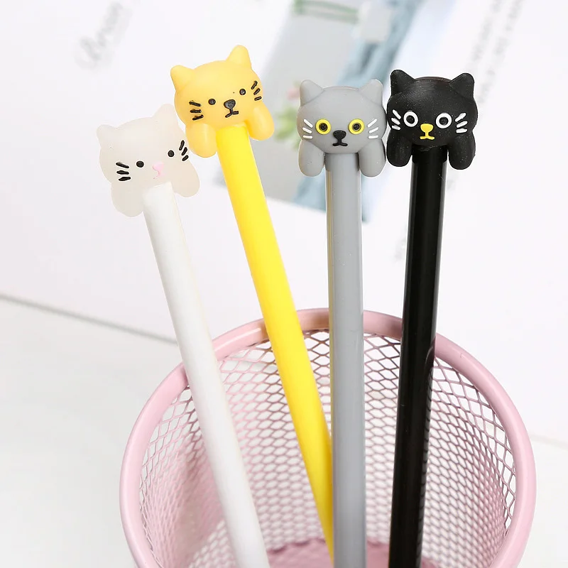 

1PC Cute Cat Pens 0.5mm Black Ink Gel Pens Kawaii Neutral Pens For Kids Girls Gift School Office Supplies Novelty Stationery