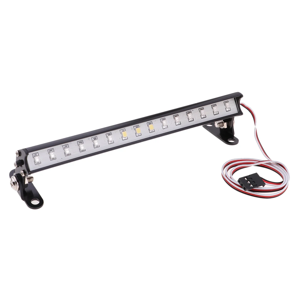 RC 15 LEDs 139mm Metal Light Bar for 1/10 1/8 RC Model Car Trucks Buggy TRX4 D90 B
