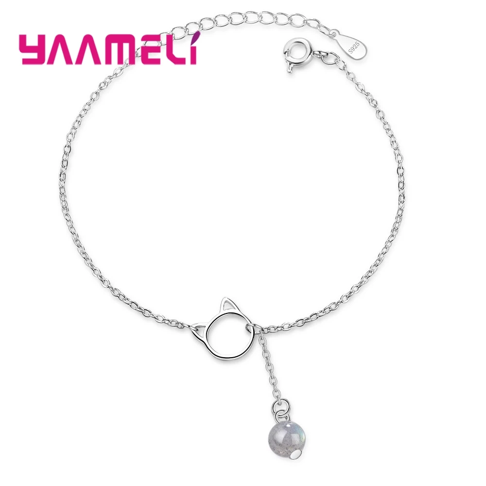 

YAAMELI Top Quality Trendy 925 Sterling Silver Two Colors Adjustable Charm Bracelets & Bangles For Women Fashion Jewelry gift