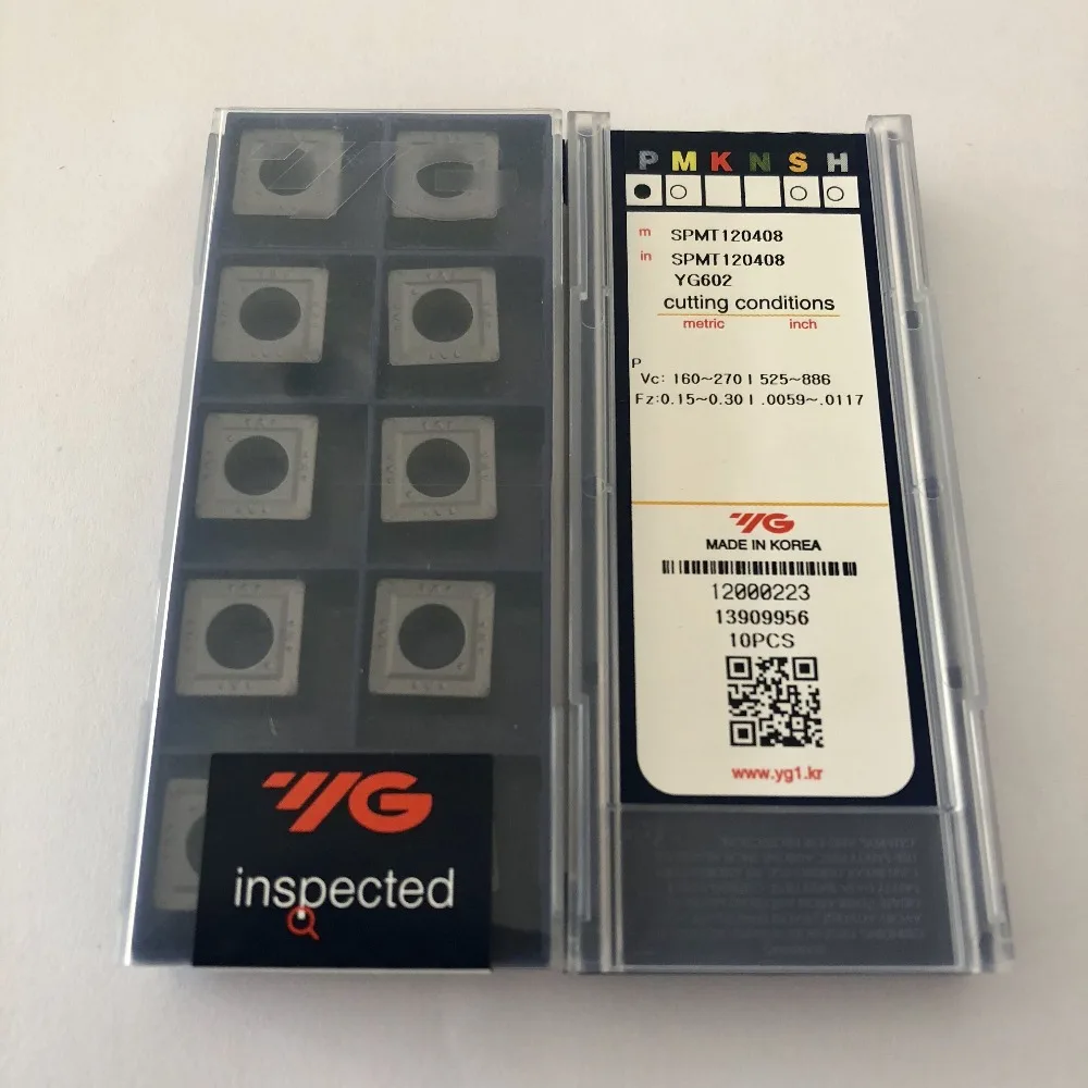 Free Shipping SPMT120408 YG602 Original Korea YG Carbide Inserts Drilling Tool Lathe Tools 10/50