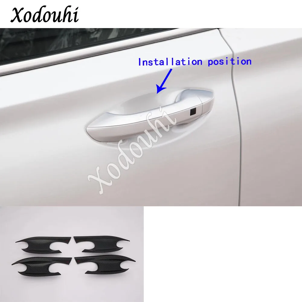 

For Hyundai Santa Fe SantaFe 2019 2020 car sticker styling cover protection detector trim carbon fiber external bowl frame 4pcs