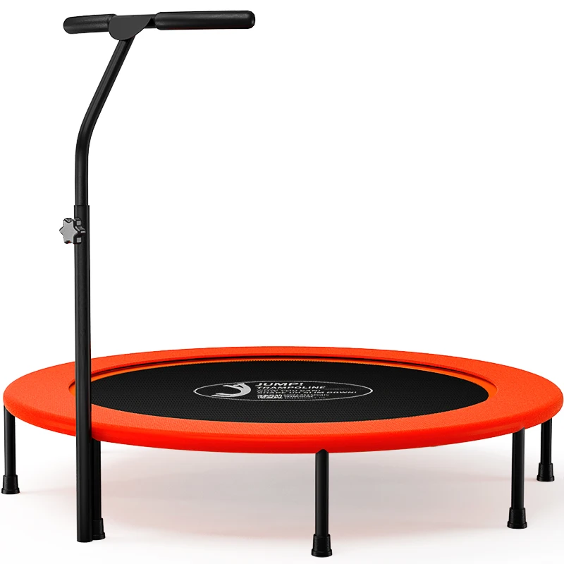 48Inch Indoor Fitness Trampoline with Adjust Handrail, Adult Gym