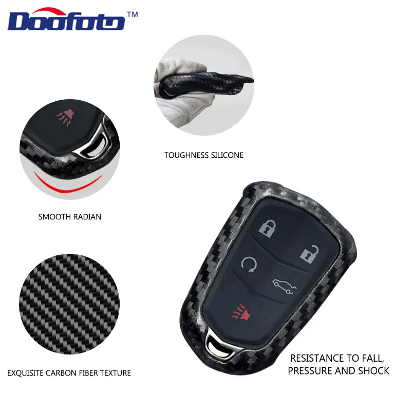 Car carbon fiber key cover for CADILLAC  (2)