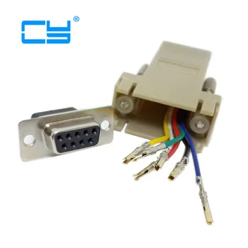 

RS232 D-Sub 9pin Female Extender To Lan Cat5 Cat5e RJ45 Ethernet Female Adapter Beige Color