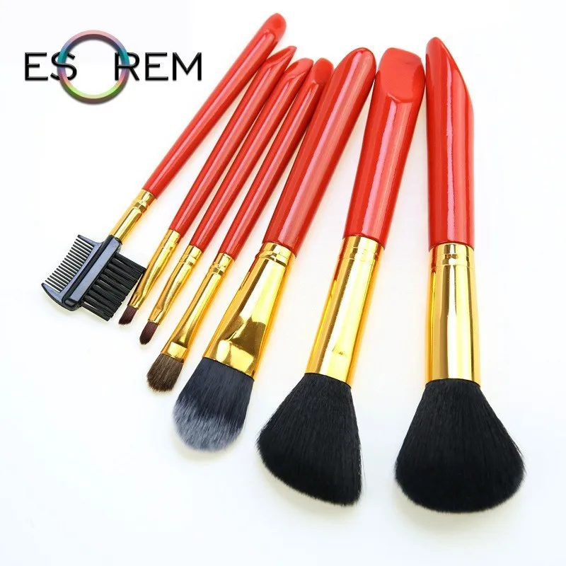 

ESOREM 7pcs Angled Handle Makeup Brushes Set Professional Eyeshadow Brush Tapered Blending Tapered Face Brochas Maquillaje CT122