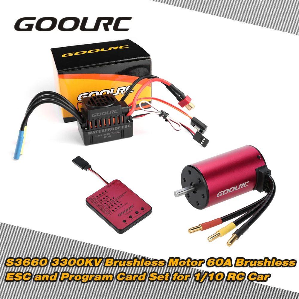 Goolrc оригинальный S3660 3300KV бесколлекторный бесщеточный двигатель 60A бесщеточный ESC карта комбо набор для 1/10 RC автомобиль грузовик