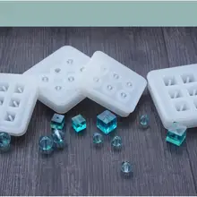 Новая прозрачная прямоугольная силиконовая форма бусины квадратный шар 6 висячих отверстий DIY форма из эпоксидной смолы для ювелирных изделий полимерные формы для ювелирных изделий