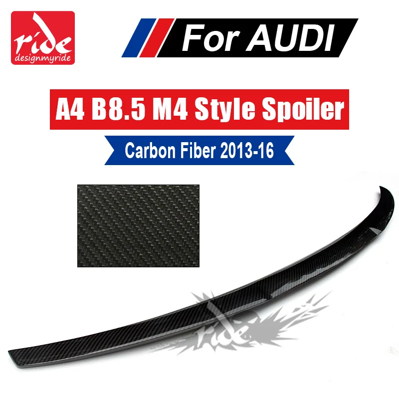 

For Audi A4 A4a A4Q Carbon Spoiler Tail B8.5 M4 Style Carbon Fiber rear spoiler Rear trunk Lid Boot Lip wing car styling 2013-16