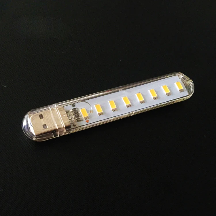 Chiclits 8 Led Night Light Mini 5V USB Book Light Computer Mobile Power USB Light WhiteWarm White (9)
