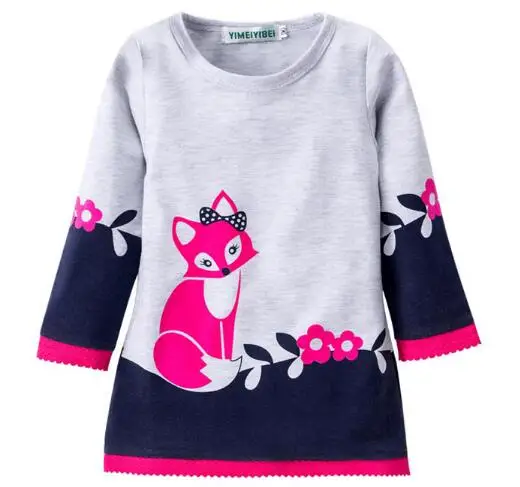 

Girls Patterned Long T-shirts Dresses 2017 New Autumn Spring Kids Girl Long Tops dress Children's Hoodies Sweatshirts