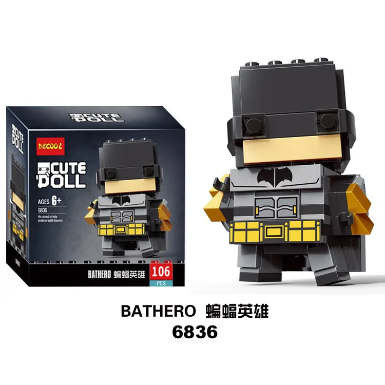 Brickheadz мини супер герой фигурки Микки DC Justice Marvel brick Heads Железный человек паук Строительные блоки детские игрушки