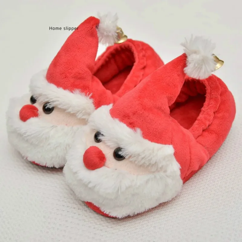Санта-Клаус Детские Зимние тапочки детские теплые тапочки красные рождественские детские туфли забавные тапочки мягкая домашняя обувь хлопковая обувь